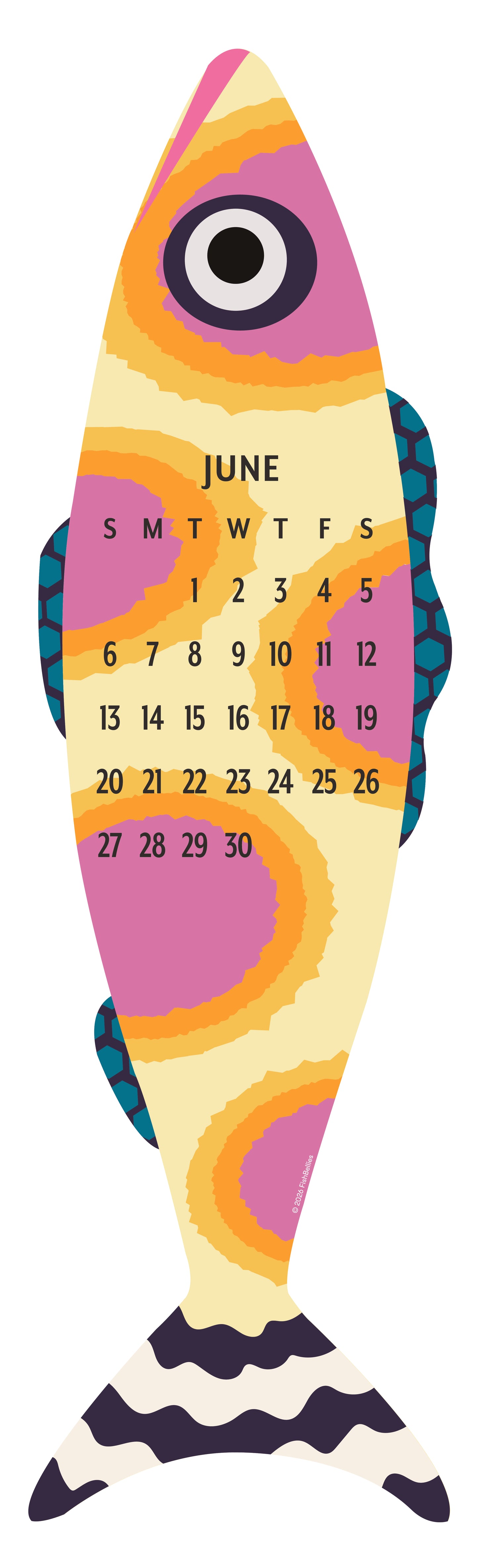 2027 Giant Fish Wall Calendar - REFILL ONLY/Hanger sold separately