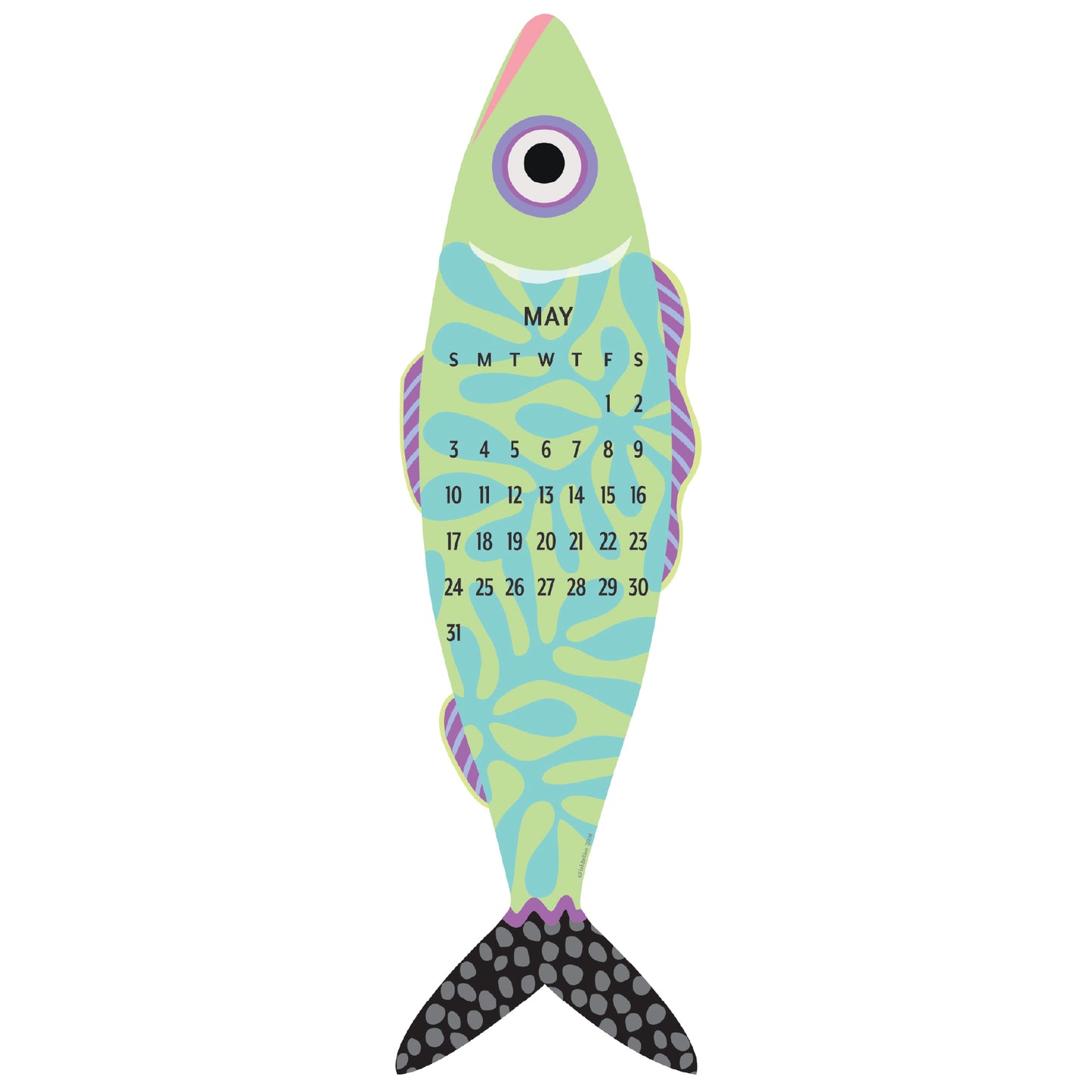 2026 Giant Fish Wall Calendar - REFILL ONLY/Hanger sold separately