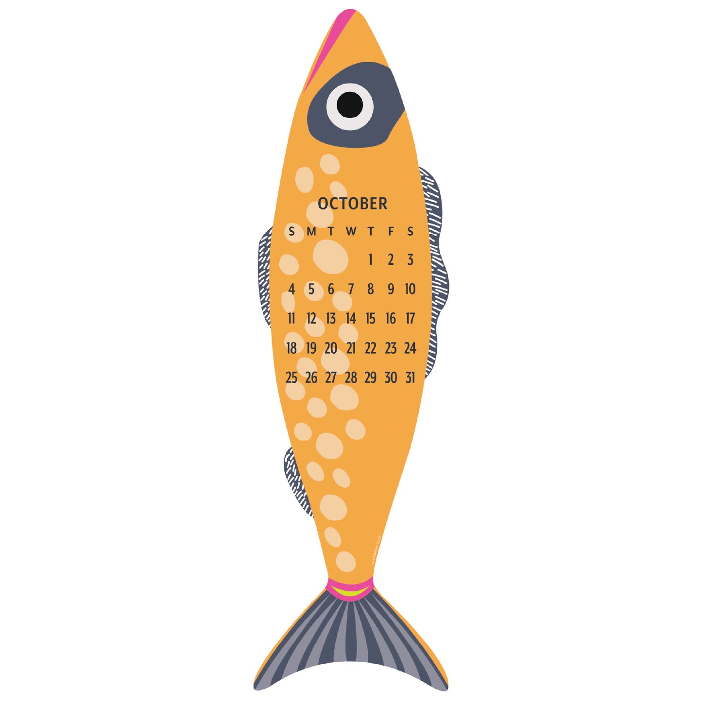2026 Giant Fish Wall Calendar - REFILL ONLY/Hanger sold separately